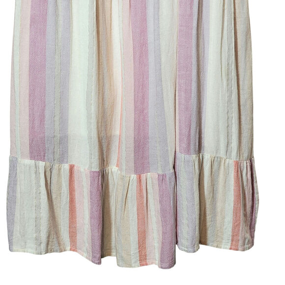 Rails Amaya Tiered Midi Dress Juliette Stripe Sleeveless Pastel Rainbow Boho S - Picture 6 of 16